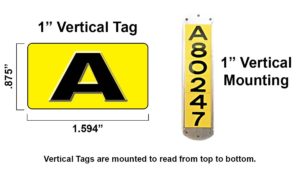 Infographic of how vertical E-Z Tags are mounted in holder