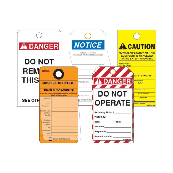 Different styles of Lockout/Tagout Tags