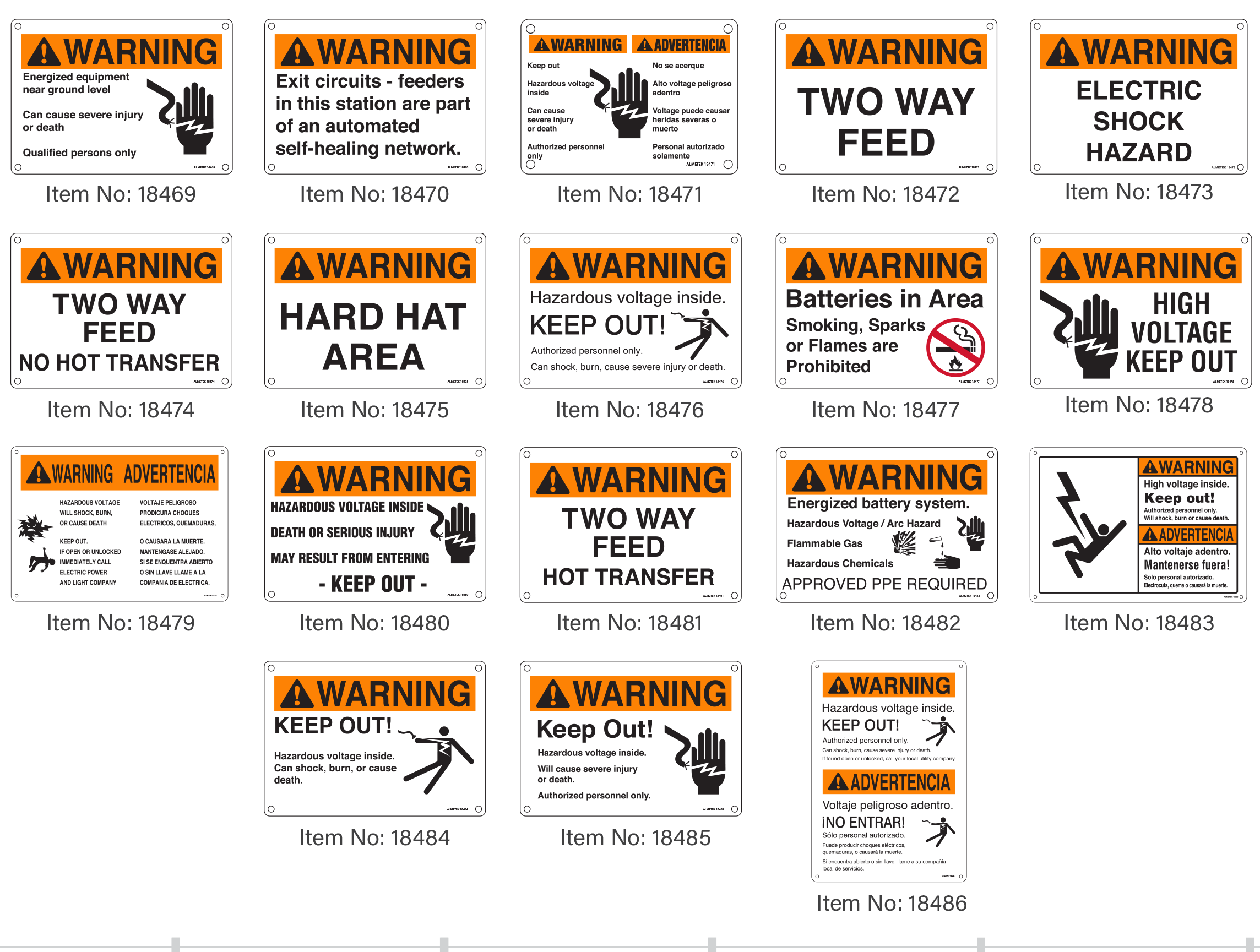 Standard ANSI/OSHA Warning Signs