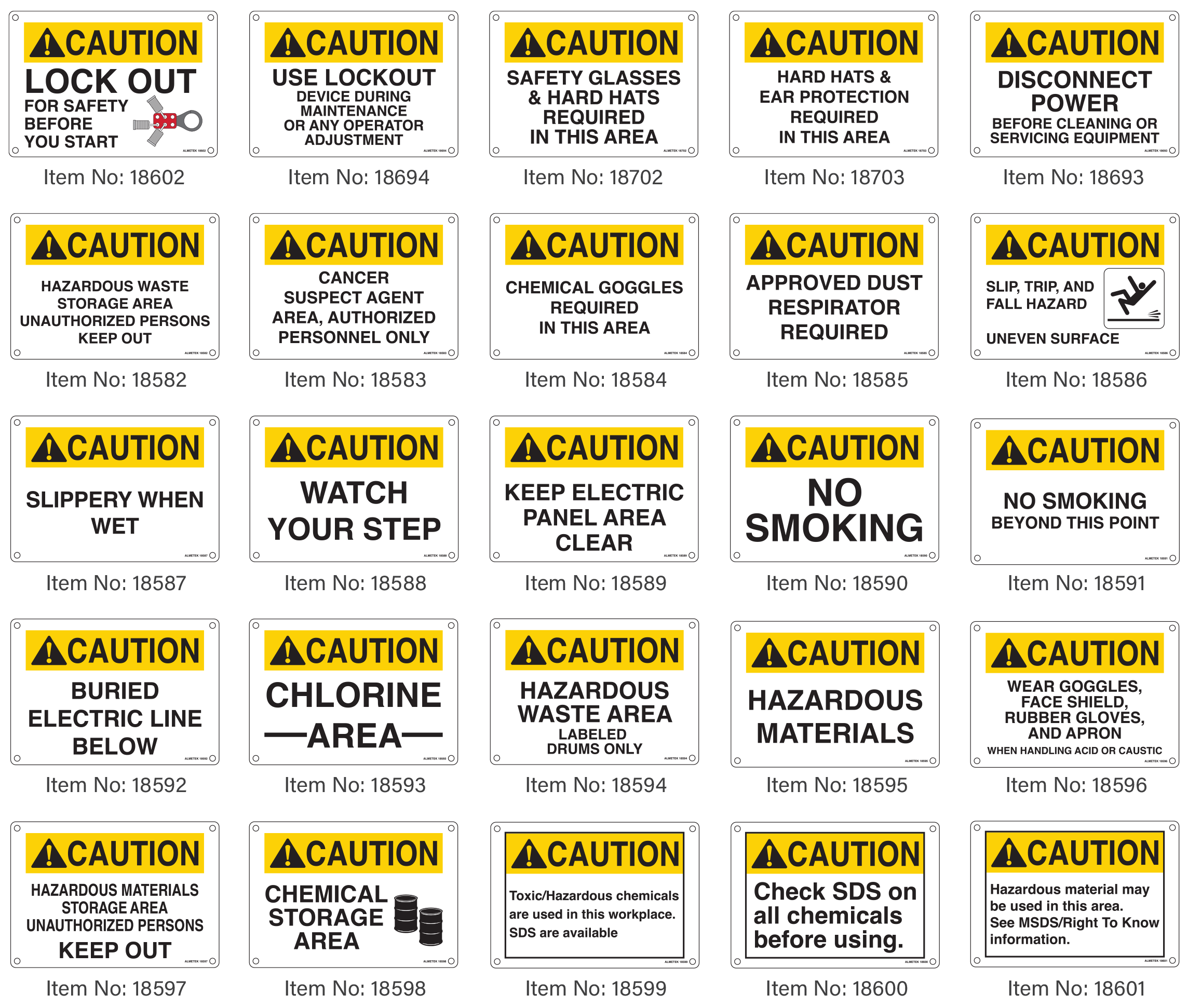 ANSI/OSHA Caution Signs with substation
