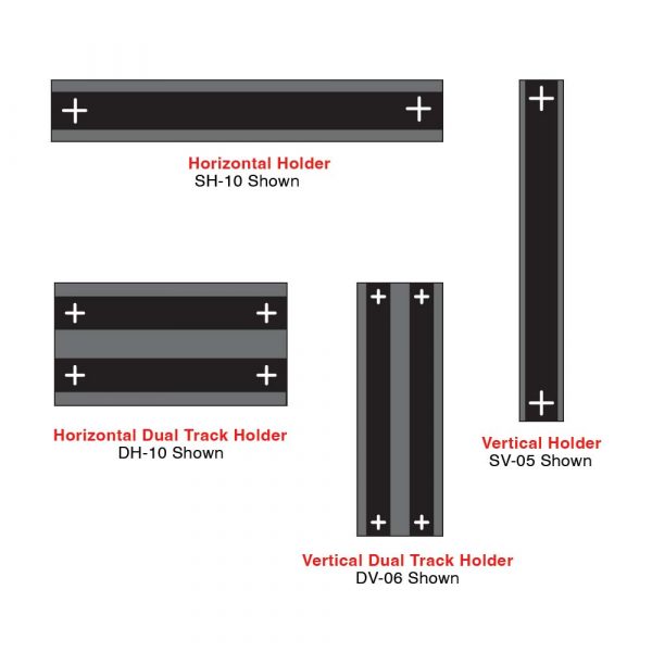 Dual track and vertical track Mini Tag Holders