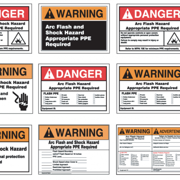 ANSI/OSHA signs for Arc Flash hazards